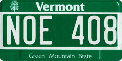 VT license plate NOE408