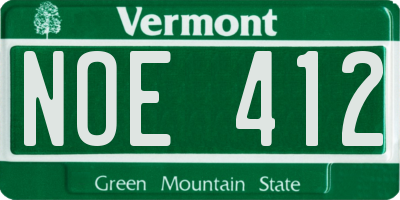VT license plate NOE412