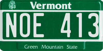 VT license plate NOE413