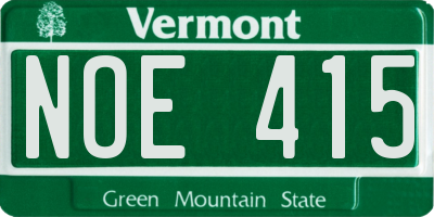 VT license plate NOE415