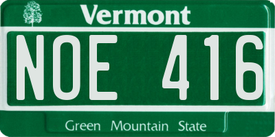 VT license plate NOE416