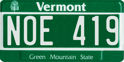 VT license plate NOE419
