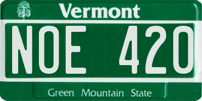 VT license plate NOE420