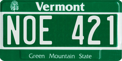 VT license plate NOE421