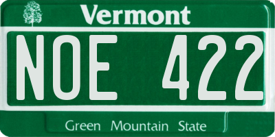 VT license plate NOE422