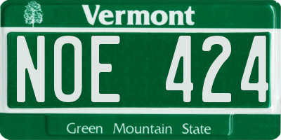 VT license plate NOE424