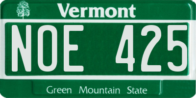 VT license plate NOE425