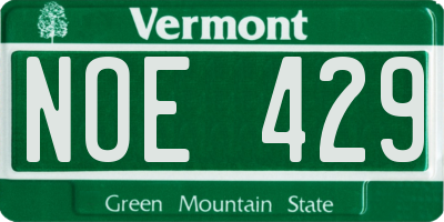 VT license plate NOE429