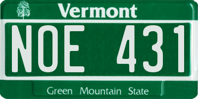 VT license plate NOE431