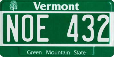VT license plate NOE432