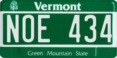 VT license plate NOE434
