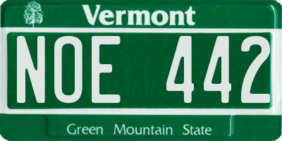 VT license plate NOE442
