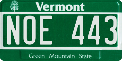 VT license plate NOE443