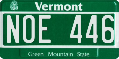 VT license plate NOE446