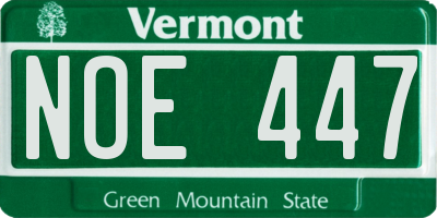 VT license plate NOE447