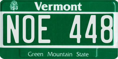 VT license plate NOE448