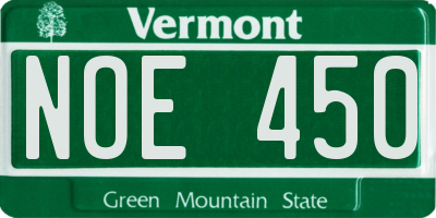VT license plate NOE450