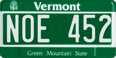 VT license plate NOE452