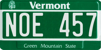 VT license plate NOE457