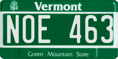 VT license plate NOE463
