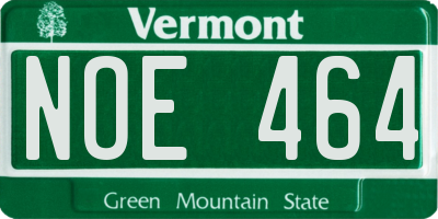 VT license plate NOE464