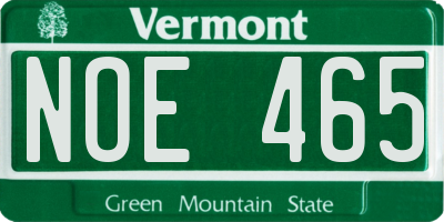 VT license plate NOE465