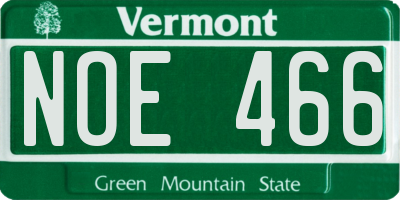VT license plate NOE466