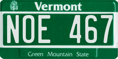VT license plate NOE467