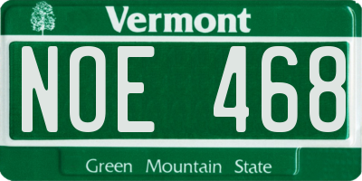 VT license plate NOE468