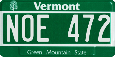 VT license plate NOE472