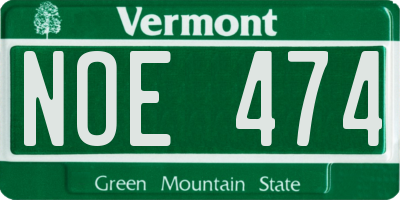 VT license plate NOE474