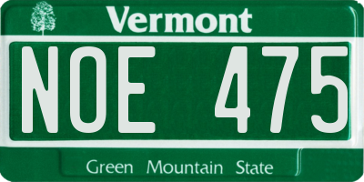 VT license plate NOE475