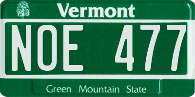 VT license plate NOE477
