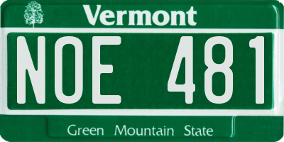 VT license plate NOE481