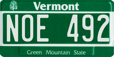 VT license plate NOE492