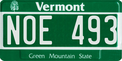 VT license plate NOE493