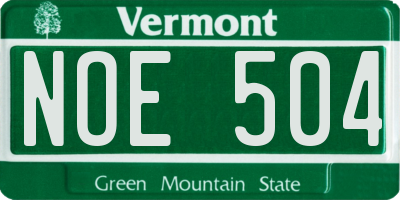 VT license plate NOE504
