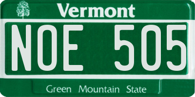 VT license plate NOE505
