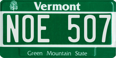VT license plate NOE507