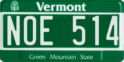 VT license plate NOE514