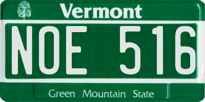 VT license plate NOE516