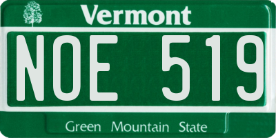 VT license plate NOE519