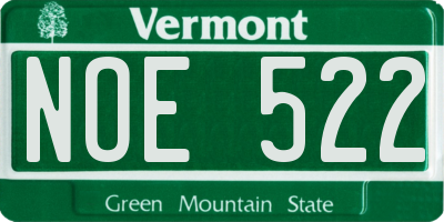 VT license plate NOE522