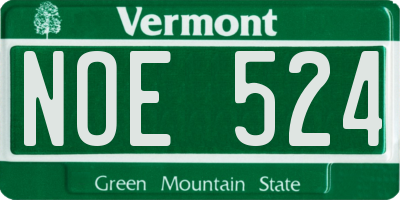 VT license plate NOE524