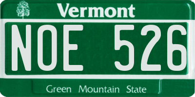 VT license plate NOE526