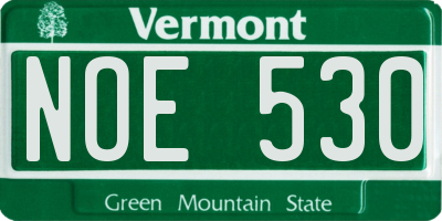 VT license plate NOE530