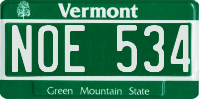VT license plate NOE534