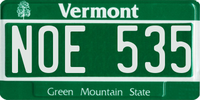 VT license plate NOE535
