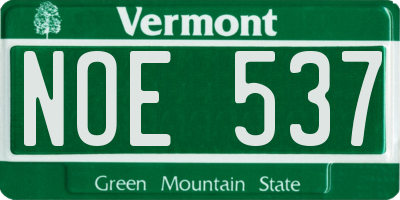 VT license plate NOE537
