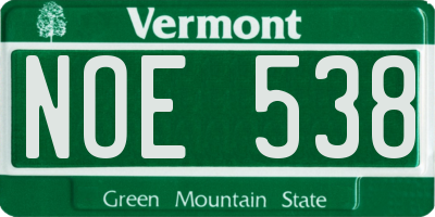 VT license plate NOE538